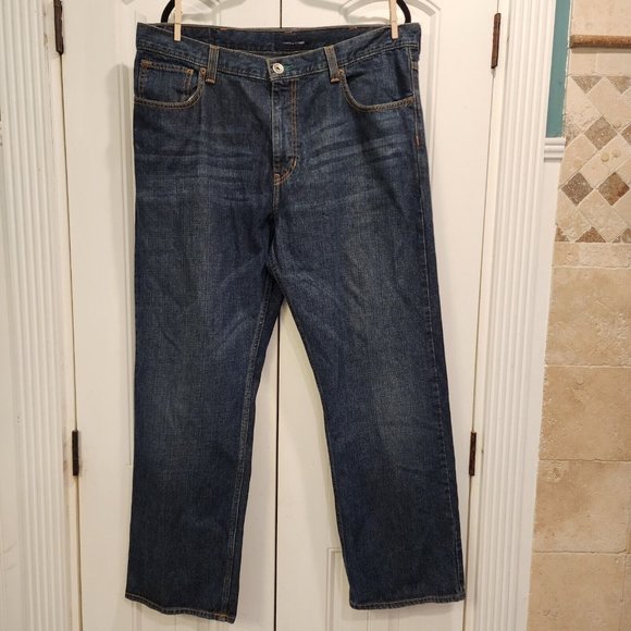 Y2K 2009 Tommy Hilfiger Jeans Men’s Size 38X30 Canvas Logo  Boot Cut  Blue Denim - Picture 1 of 10